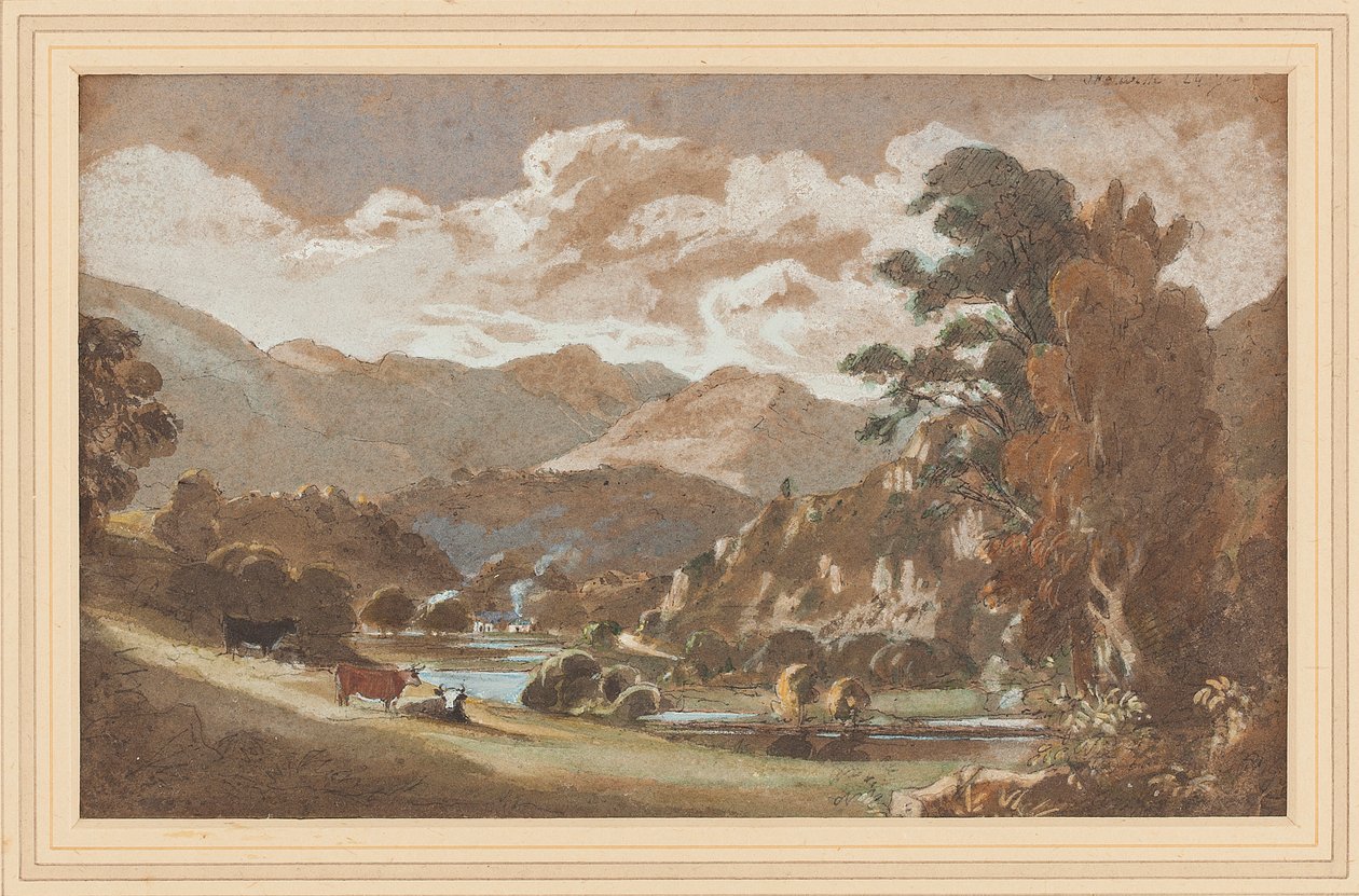 Skelwith, Lake District, Cumbria (wc på papper) av John Harden