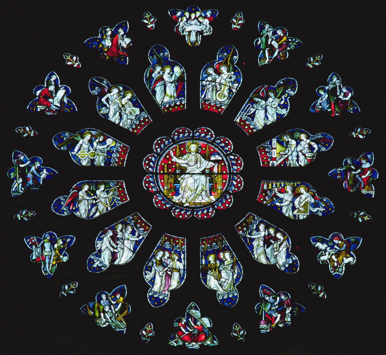 West rose fönster (målat glas) av John Hardman