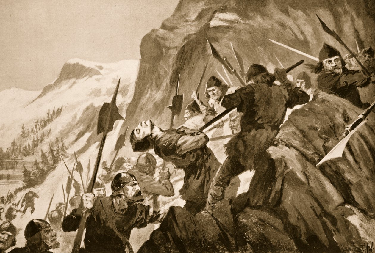 Slaget vid Morgarten, 1315 av John Harris Valda