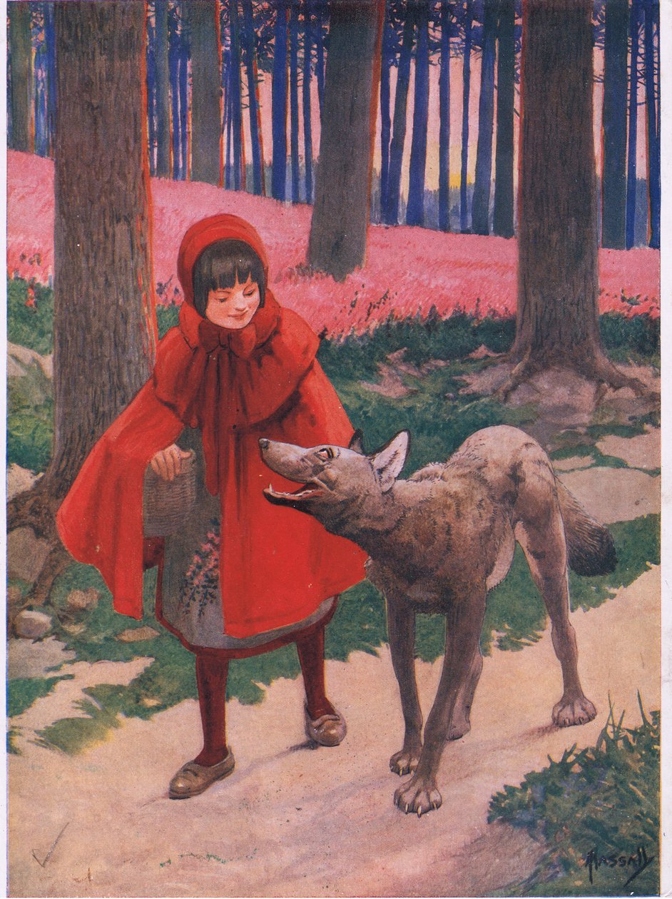 Rödluvan (litho) av John Hassall