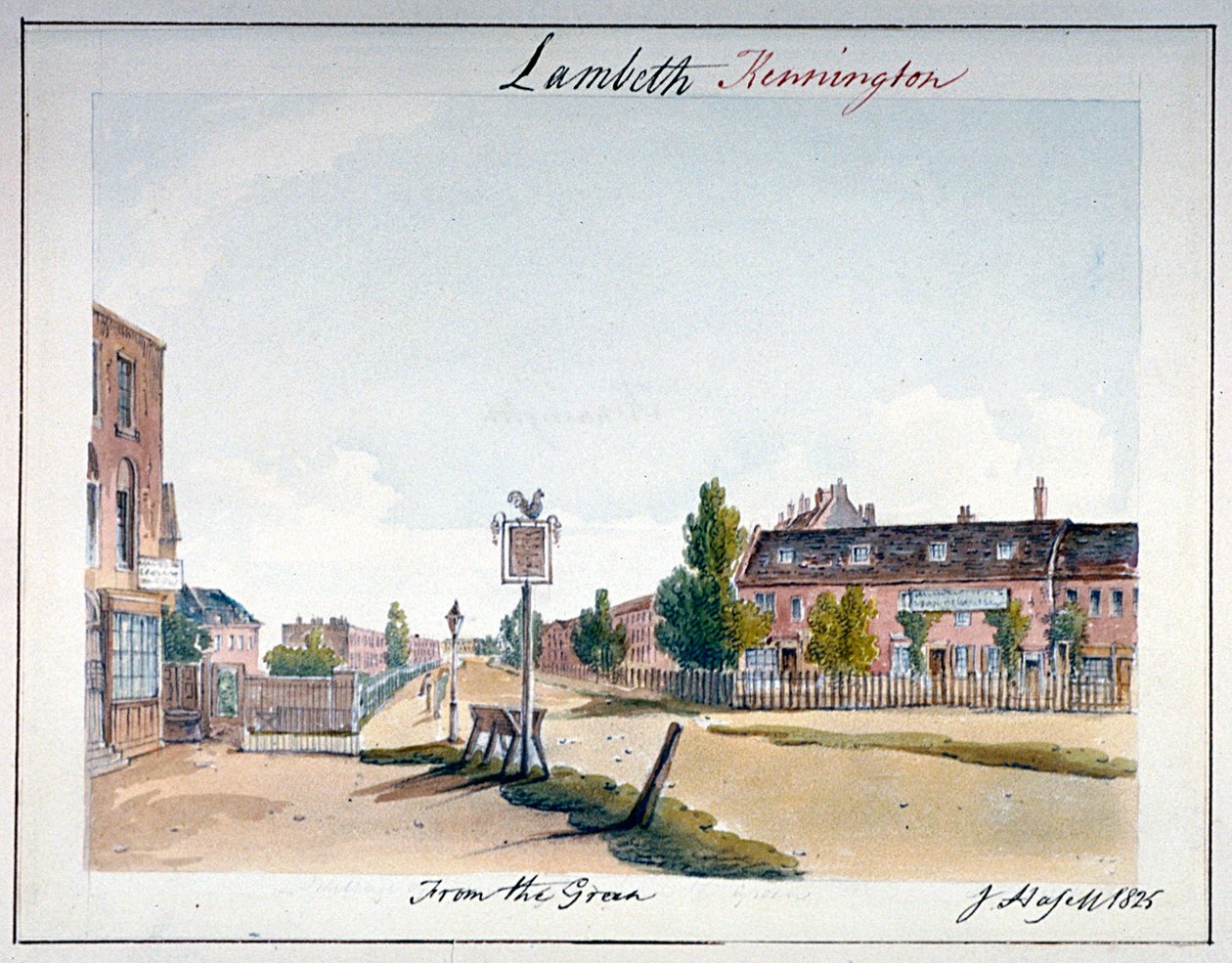 Utsikt över Kennington, Lambeth, London, 1825 av John Hassell