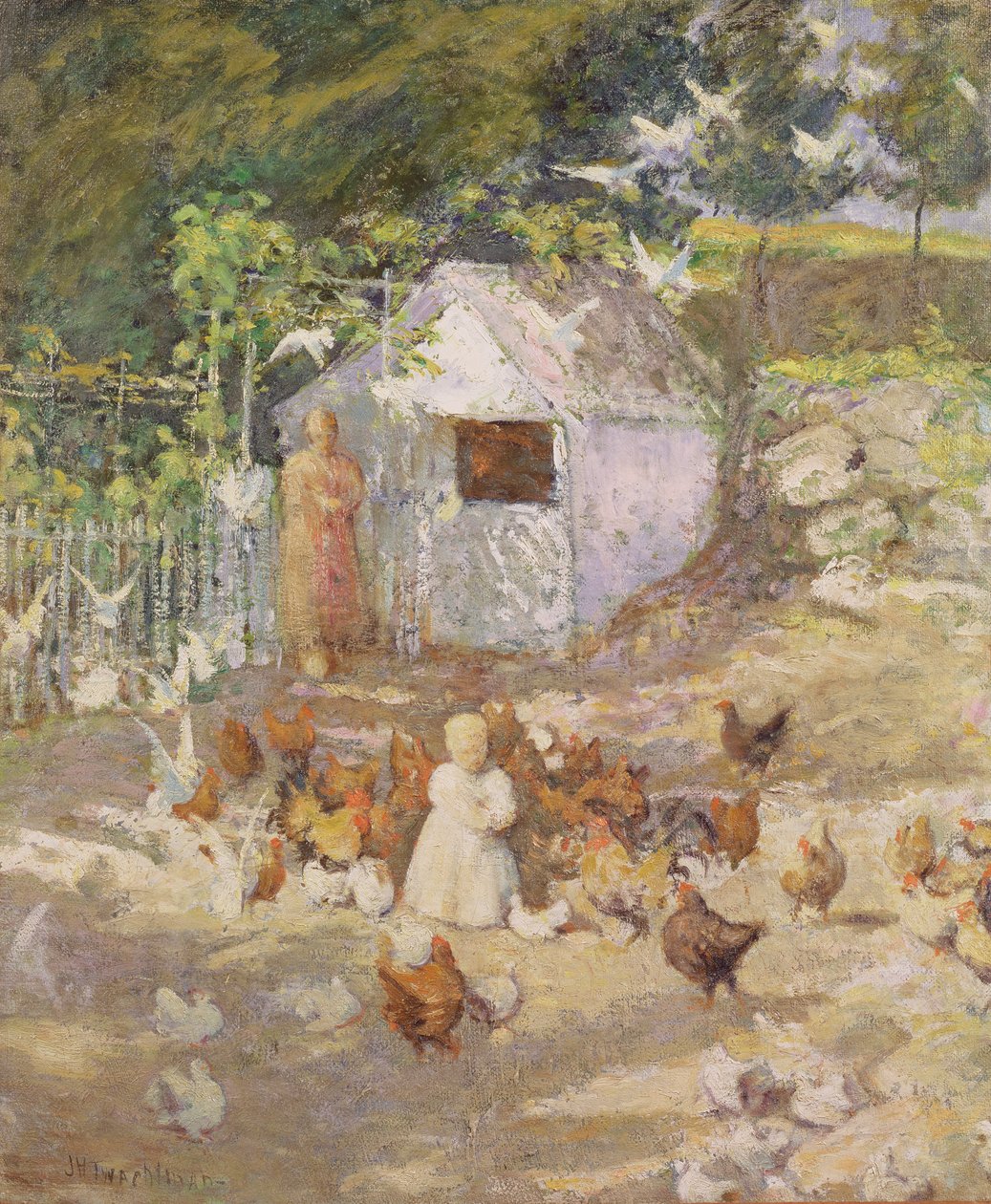 Ladugård, ca 1890-1900 av John Henry Twachtman