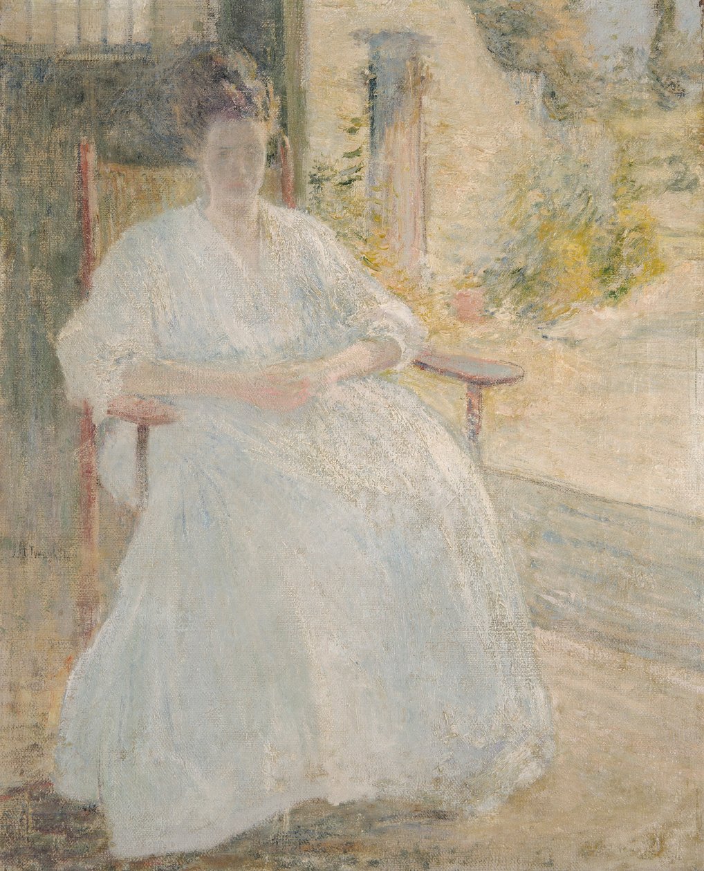 Figur i solljus (konstnärens hustru) av John Henry Twachtman