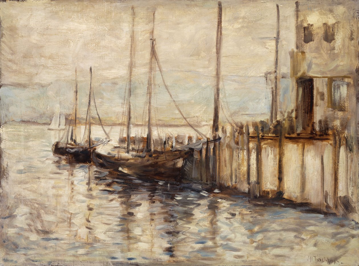 Fiskebåt i en hamn, av John Henry Twachtman