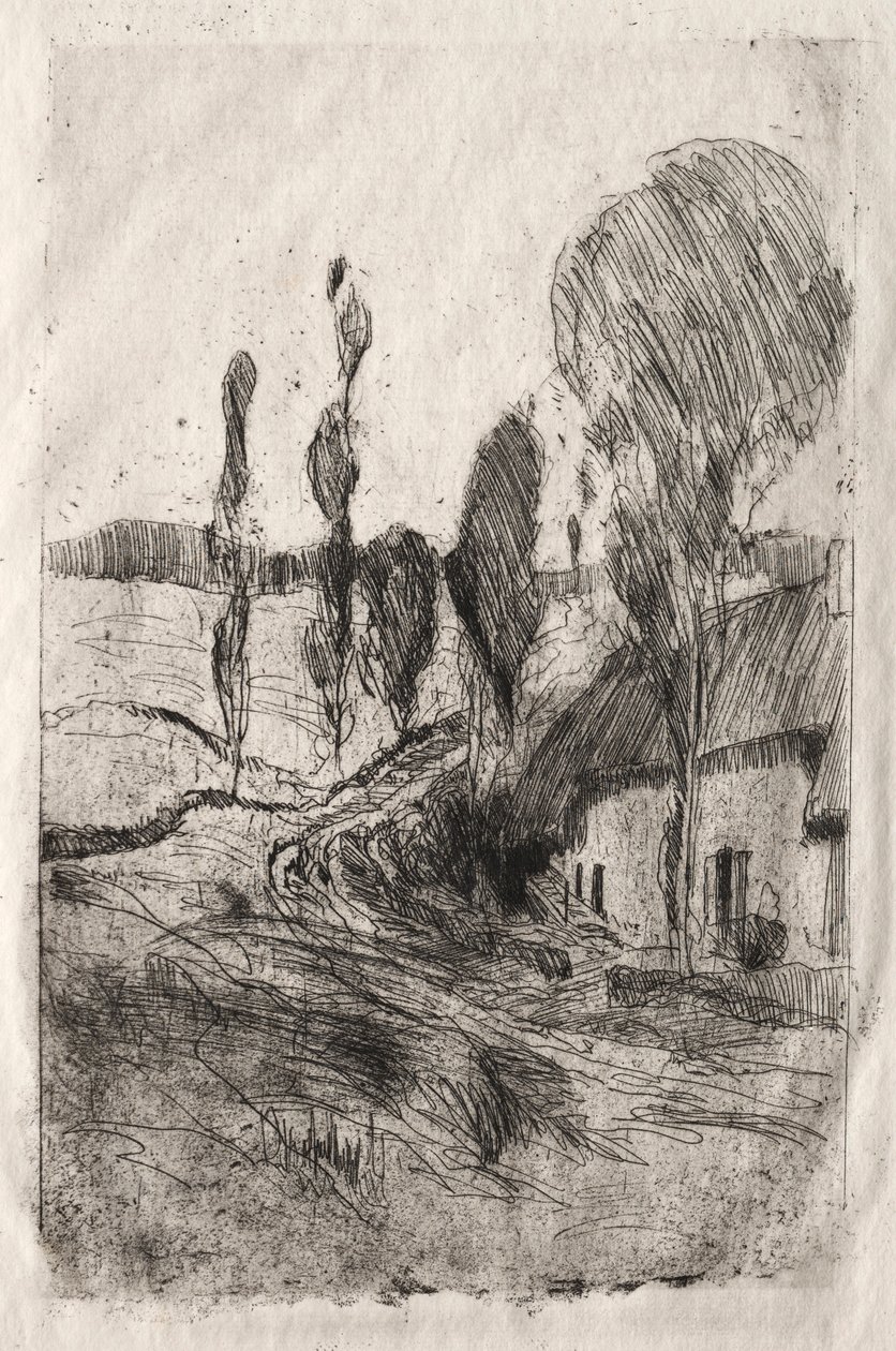 franskt landskap, ca. 1884-89. av John Henry Twachtman