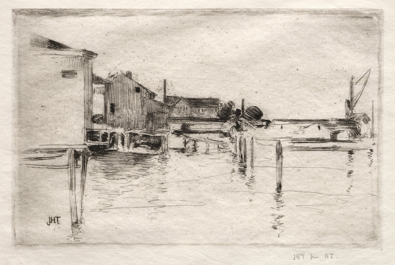 Dock, Bridgeport, Connecticut. av John Henry Twachtman