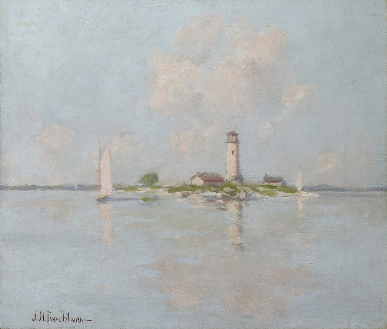 Fyren (olja på duk) av John Henry Twachtman