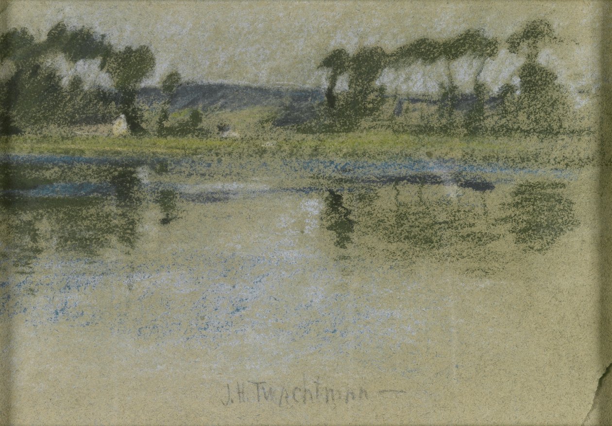 Träd över floden av John Henry Twachtman