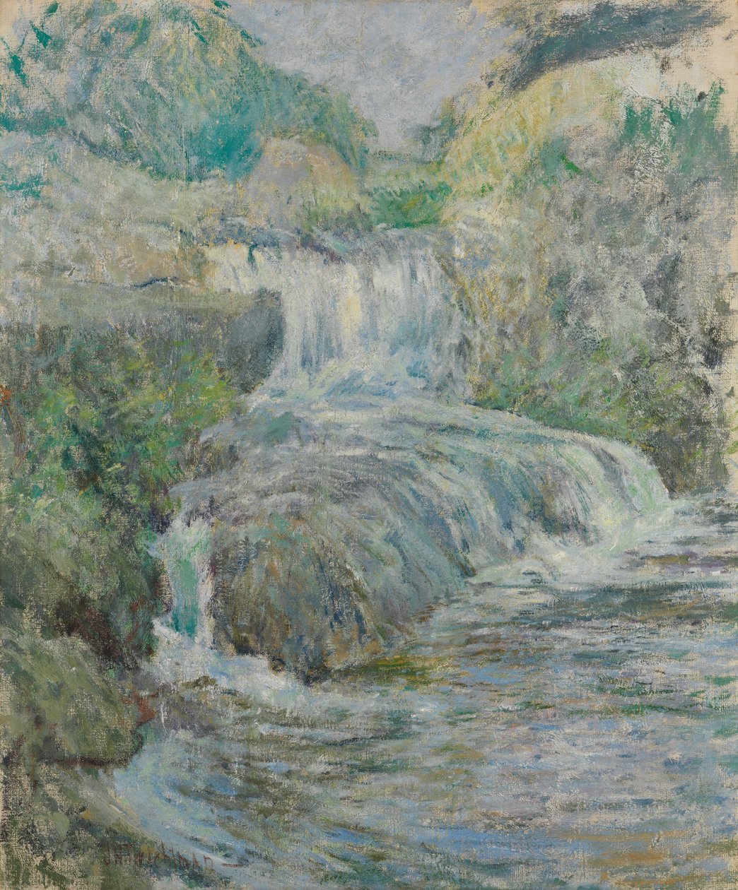 Vattenfall, ca. 1889-91. av John Henry Twachtman