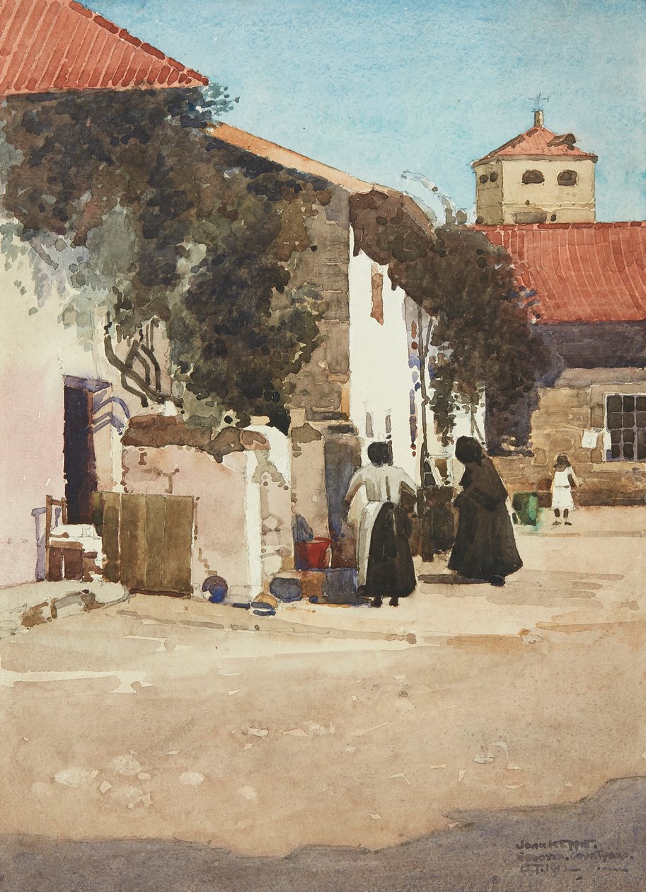 Segovia Courtyard (akvarell) av John Keppie