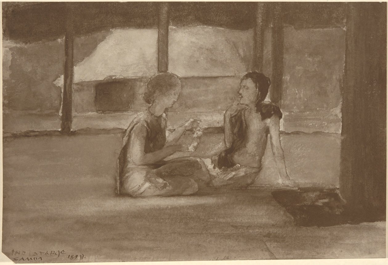 Flickor i Samoan Hut av John La Farge