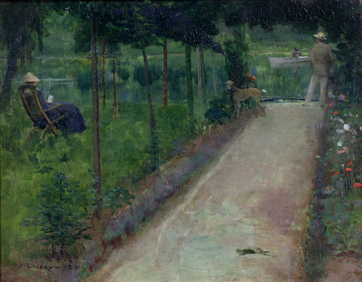 En grå sommardag, Grez, 1883 av John Lavery