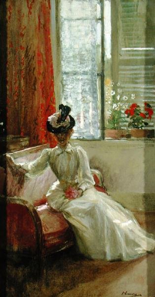Interiör: A Lady (olja på duk) av John Lavery