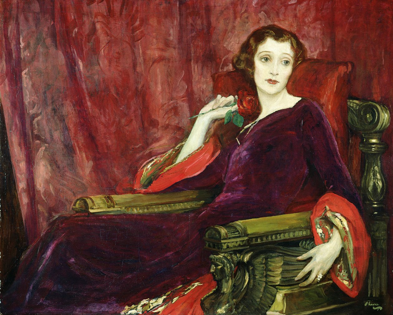 Den röda rosen, 1923 av John Lavery