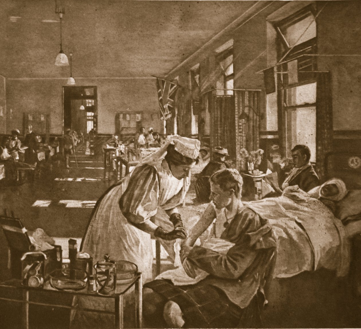 Sårad; London Hospital, 1914-19 av John Lavery