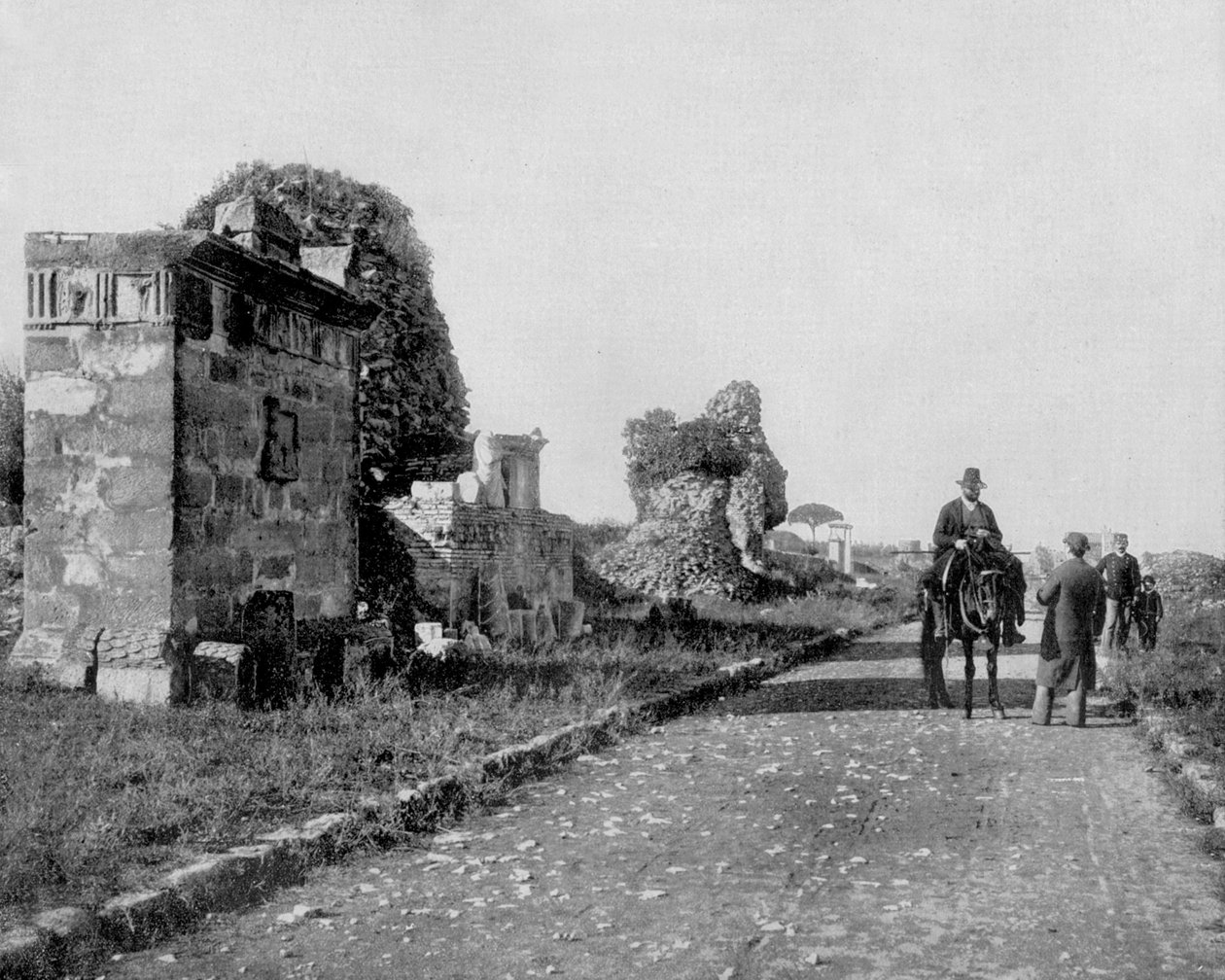 Appia way i Rom (s/v foto) av John Lawson Stoddard
