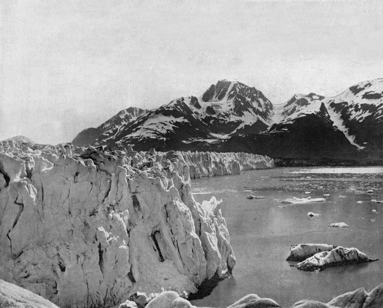 Muir-glaciären i Alaska (s/v foto) av John Lawson Stoddard