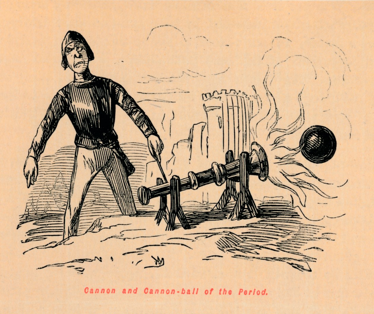 Periodens kanon och kanonkula, av John Leech