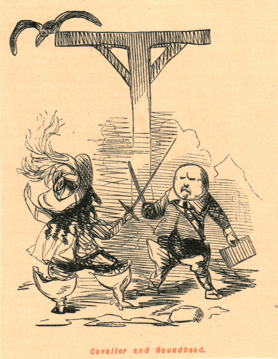 Cavalier and Roundhead, 1897. av John Leech