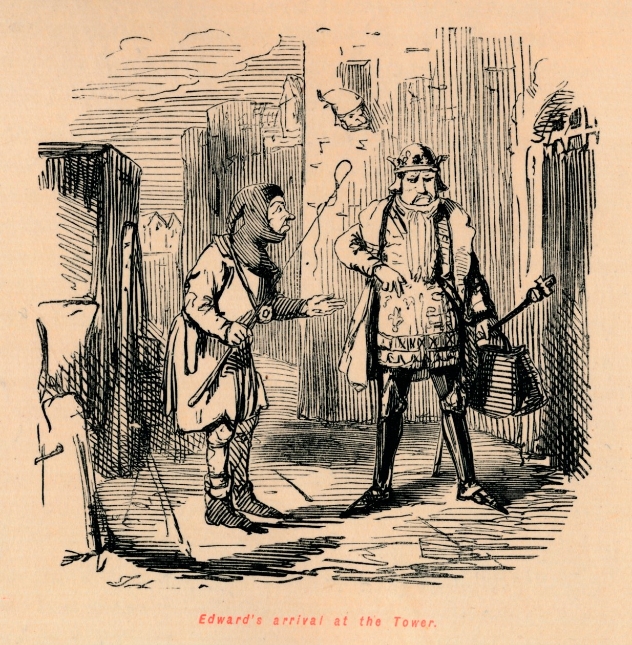 Edwards ankomst till tornet, c1860, c1860 av John Leech