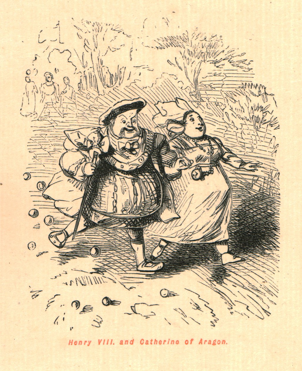 Henrik VIII. och Katarina av Aragon, 1897. av John Leech