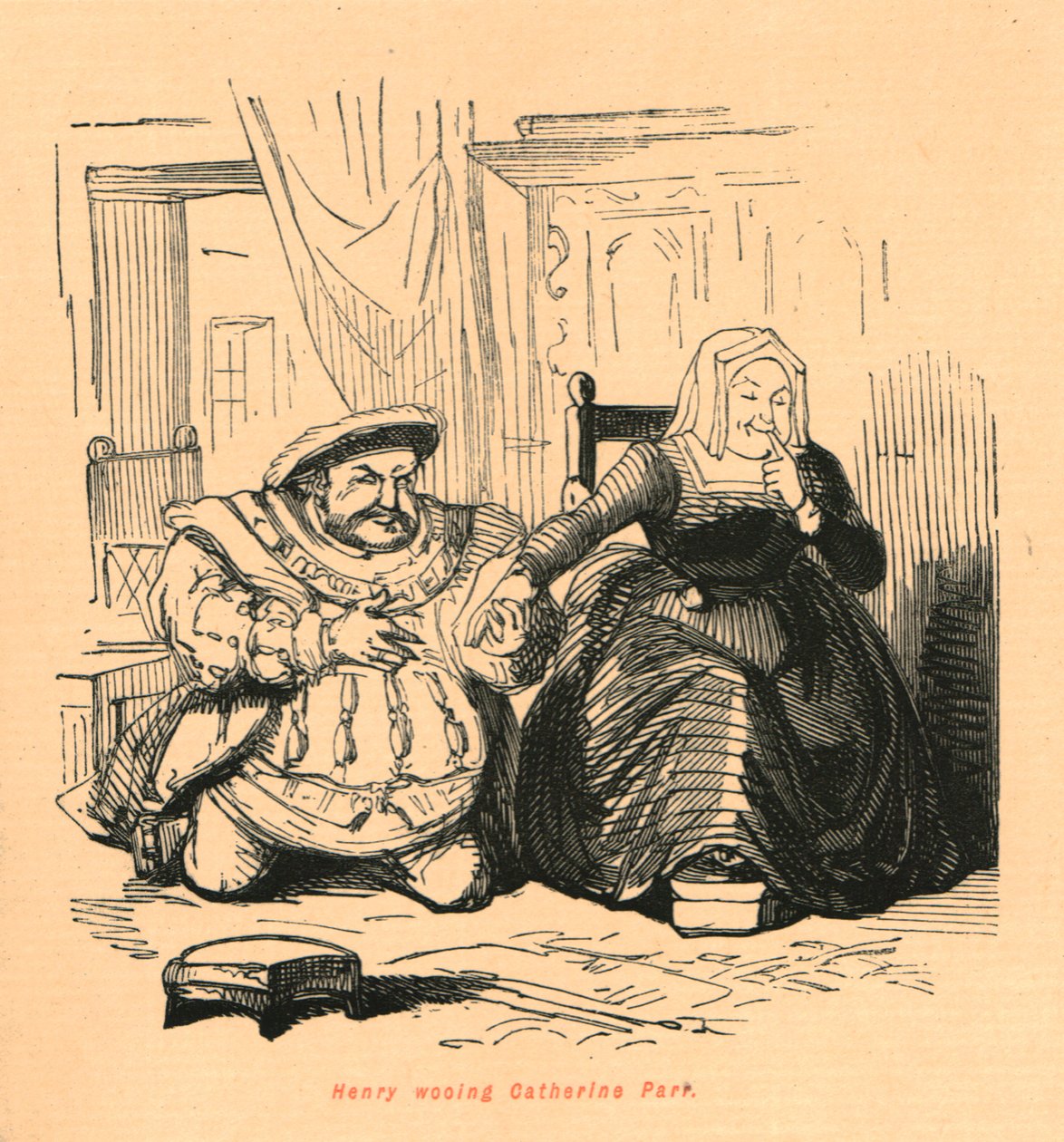 Henry friar till Catherine Parr, 1897. av John Leech