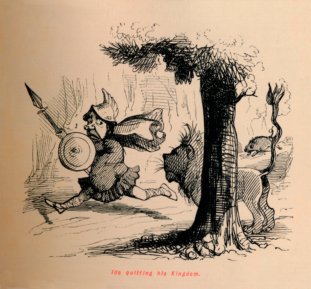 Ida lämnar sitt kungarike, c1860, c1860. av John Leech