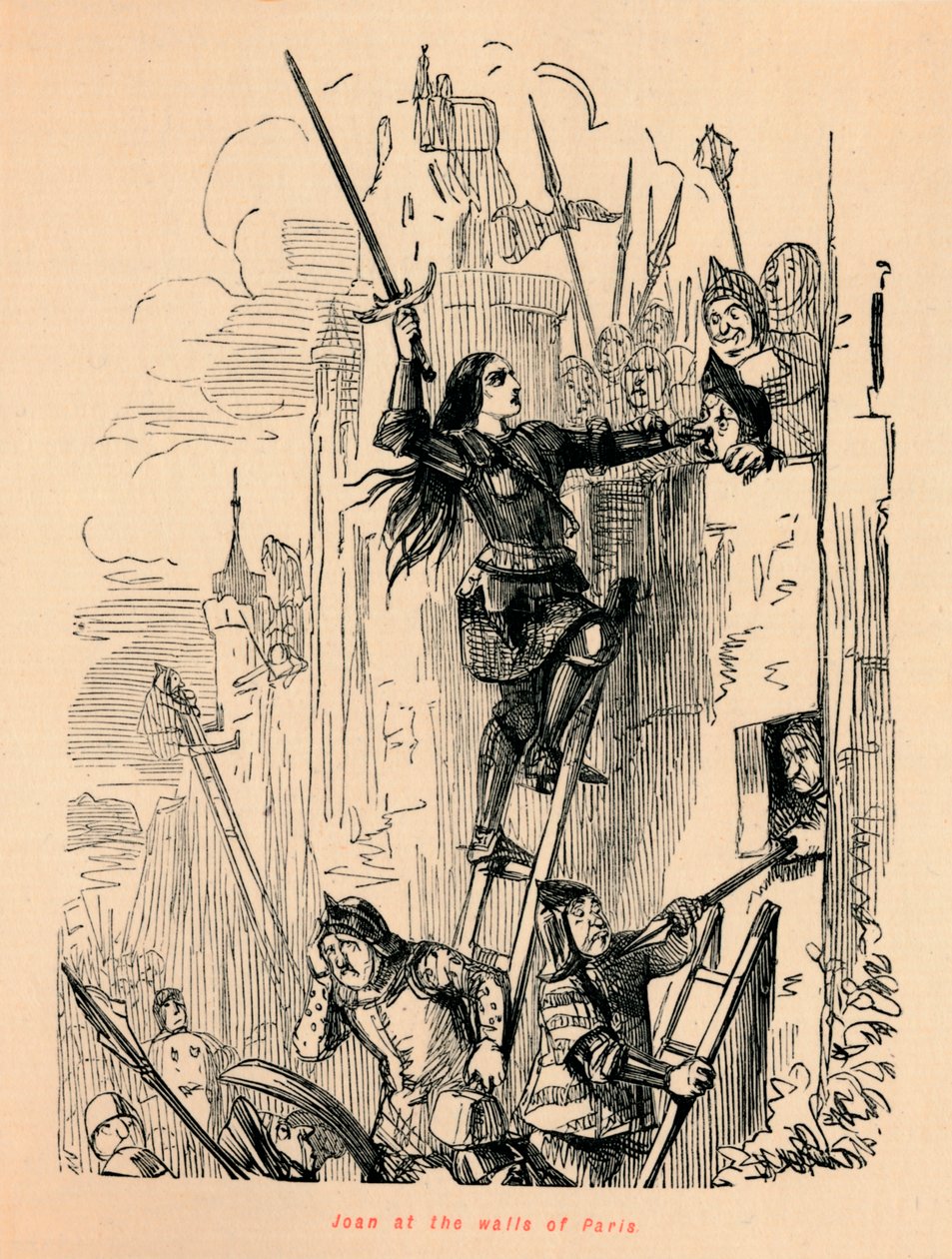 Joan vid Paris murar, av John Leech