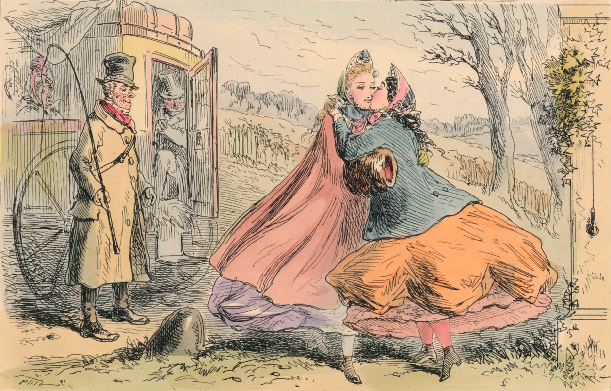 Miss Shannons ankomst till Baldon Hall, 1855. av John Leech