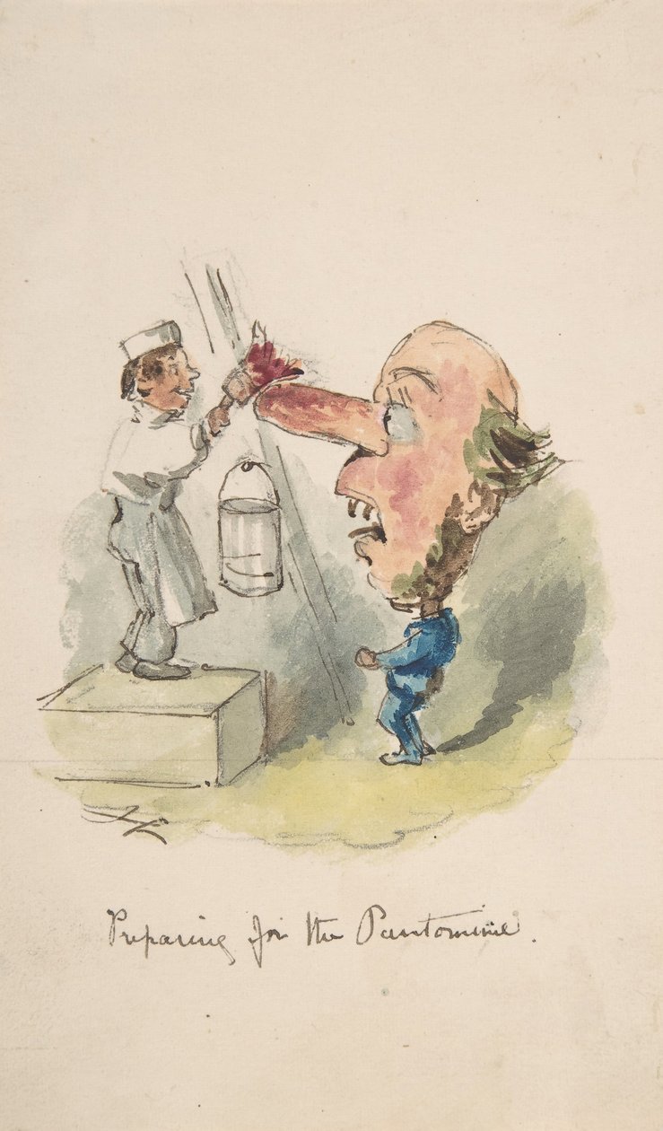 Förberedelser inför Pantomimen, 1836-64. av John Leech