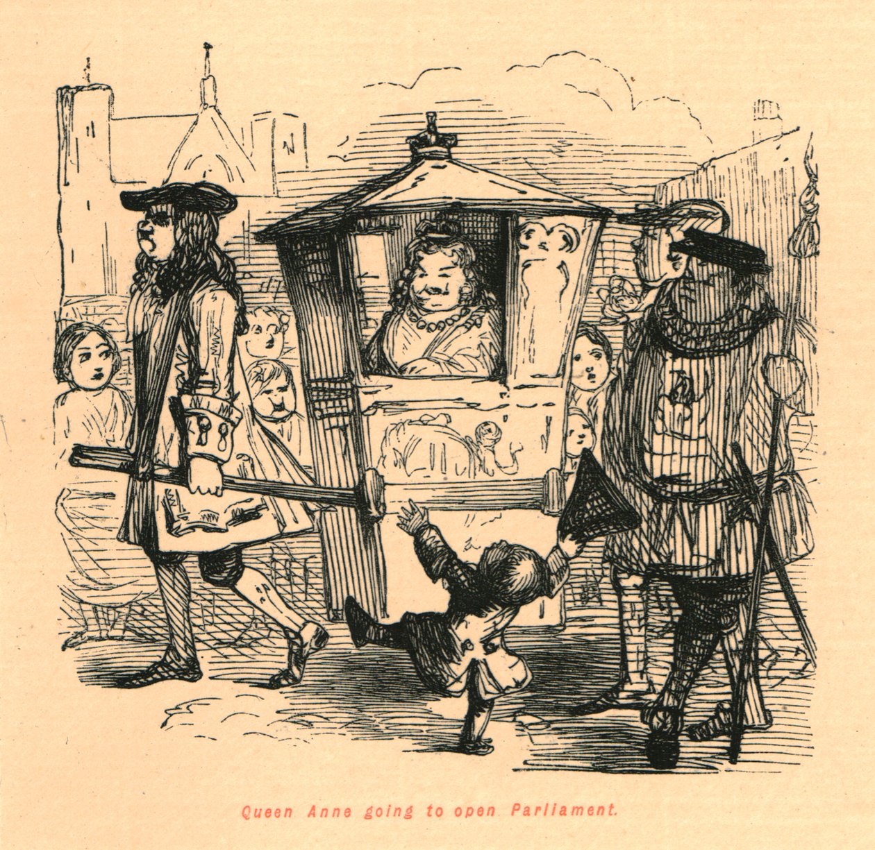 Drottning Anne kommer att öppna parlamentet, 1897. av John Leech