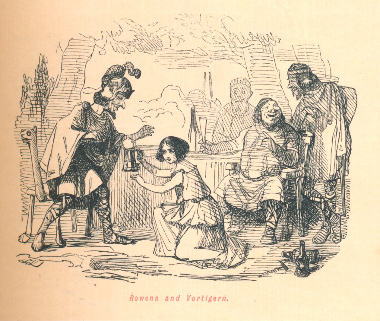 Rowena och Vortigern, c1860, c1860. av John Leech