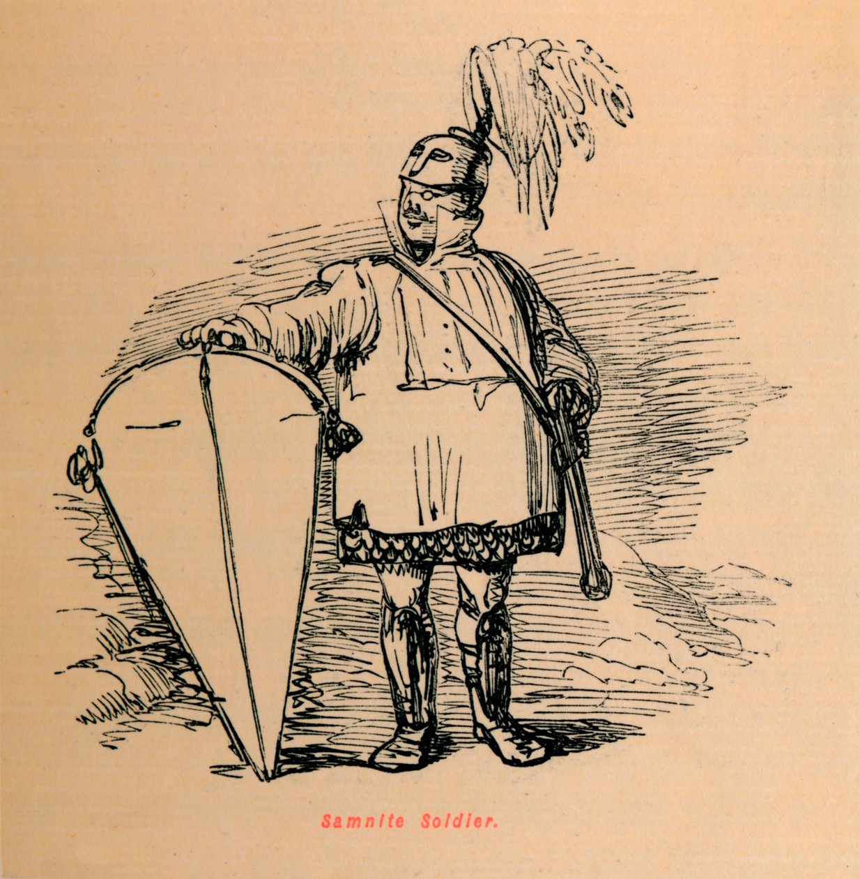 Samnitisk soldat, 1852 av John Leech