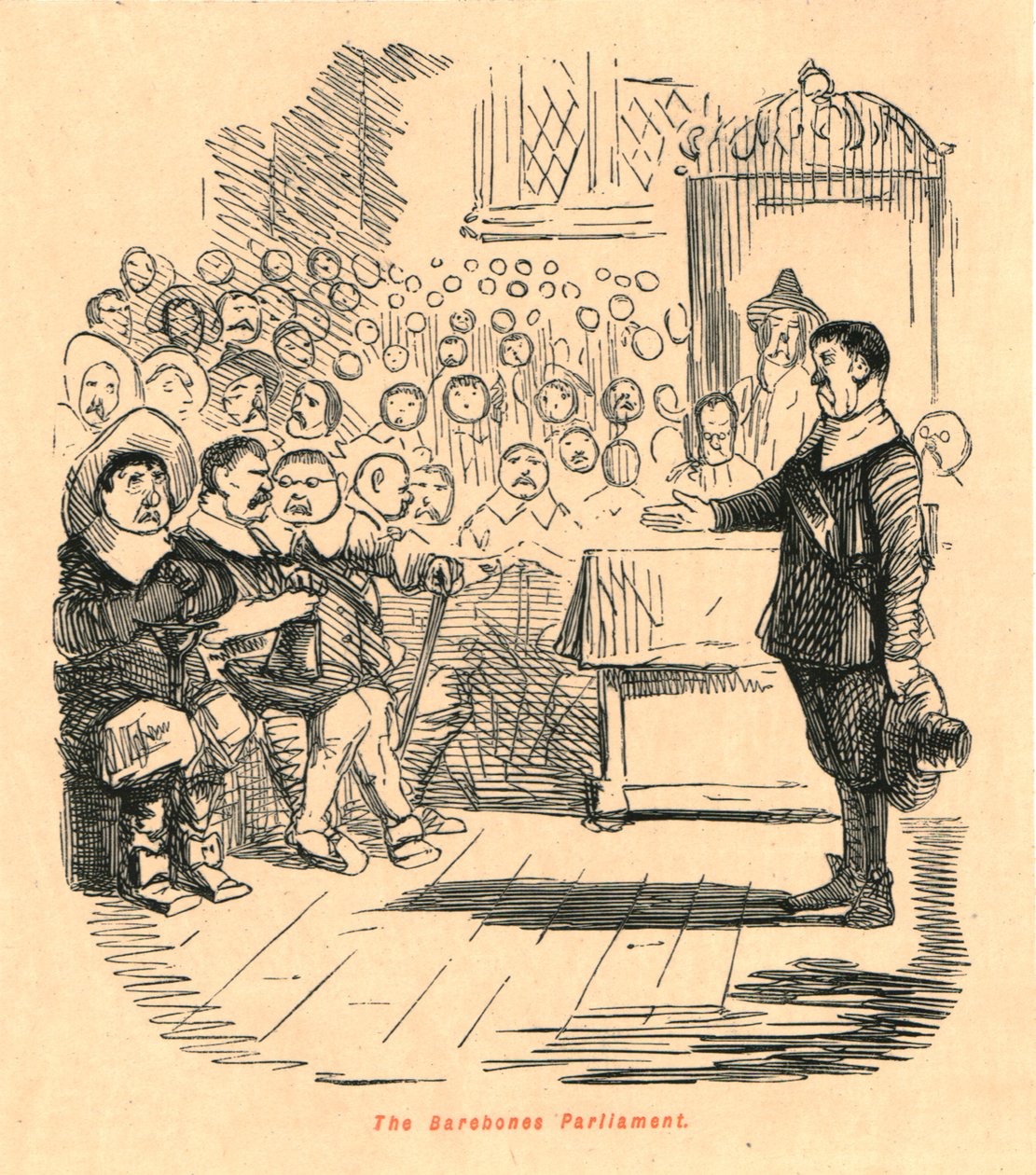 Barebones parlament, 1897. av John Leech