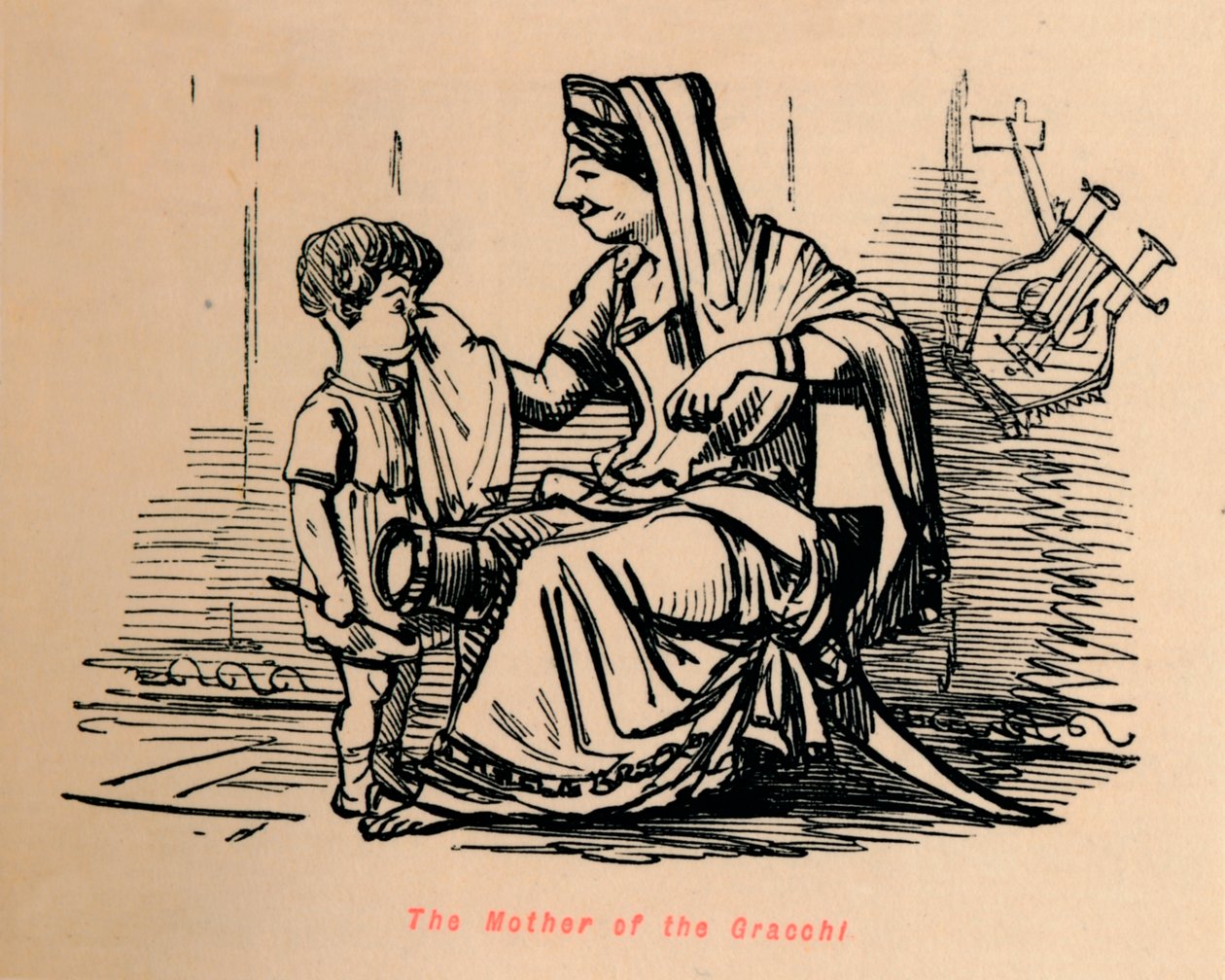 Gracchis moder, 1852 av John Leech