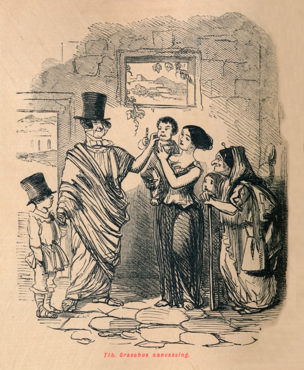 Tib Gracchus canvassing, 1852 av John Leech
