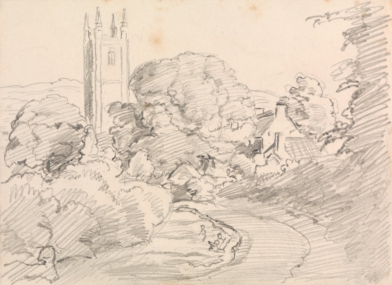 Widecombe Village av John Linnell