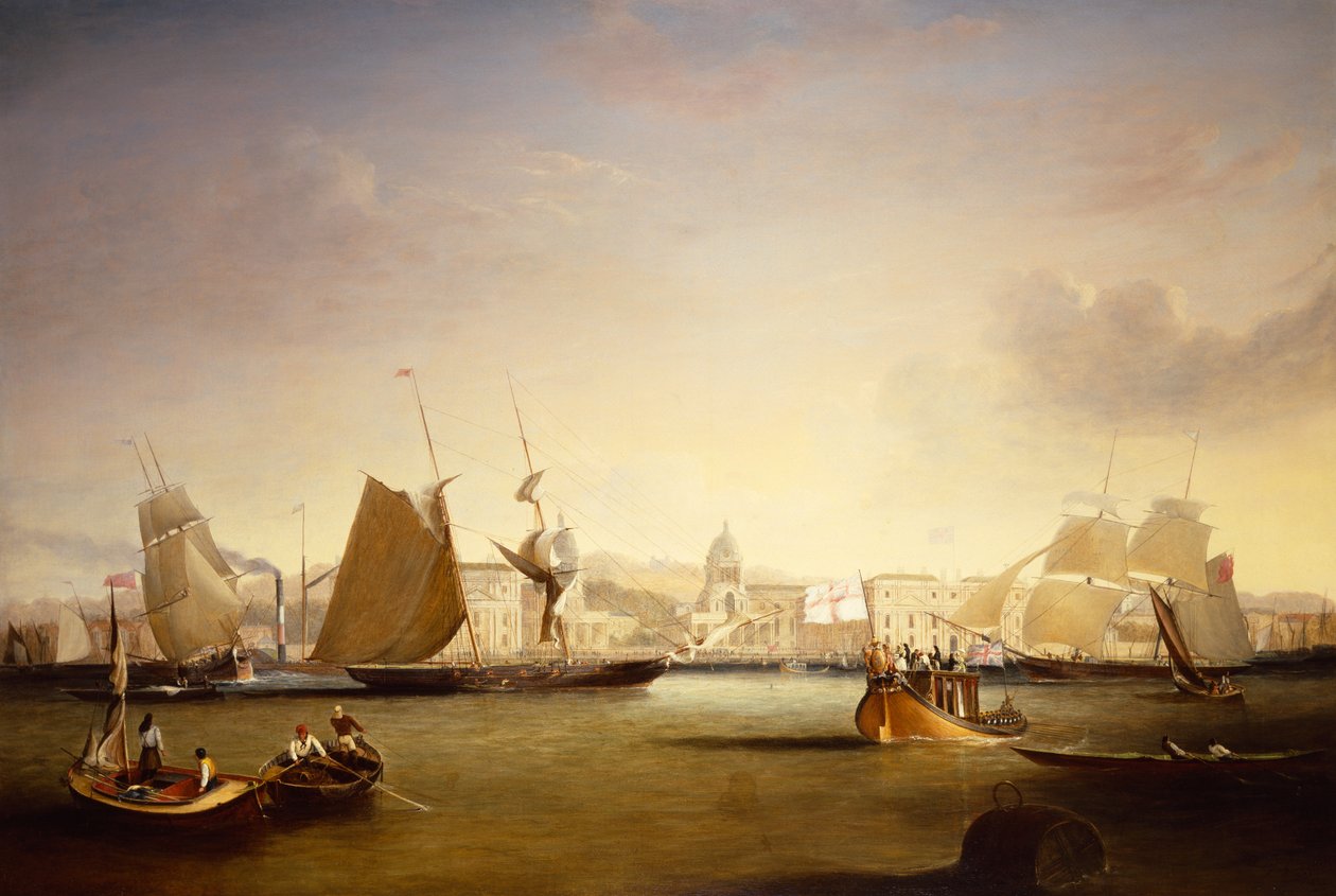 Fartygssegling av Greenwich Palace av John Lynn