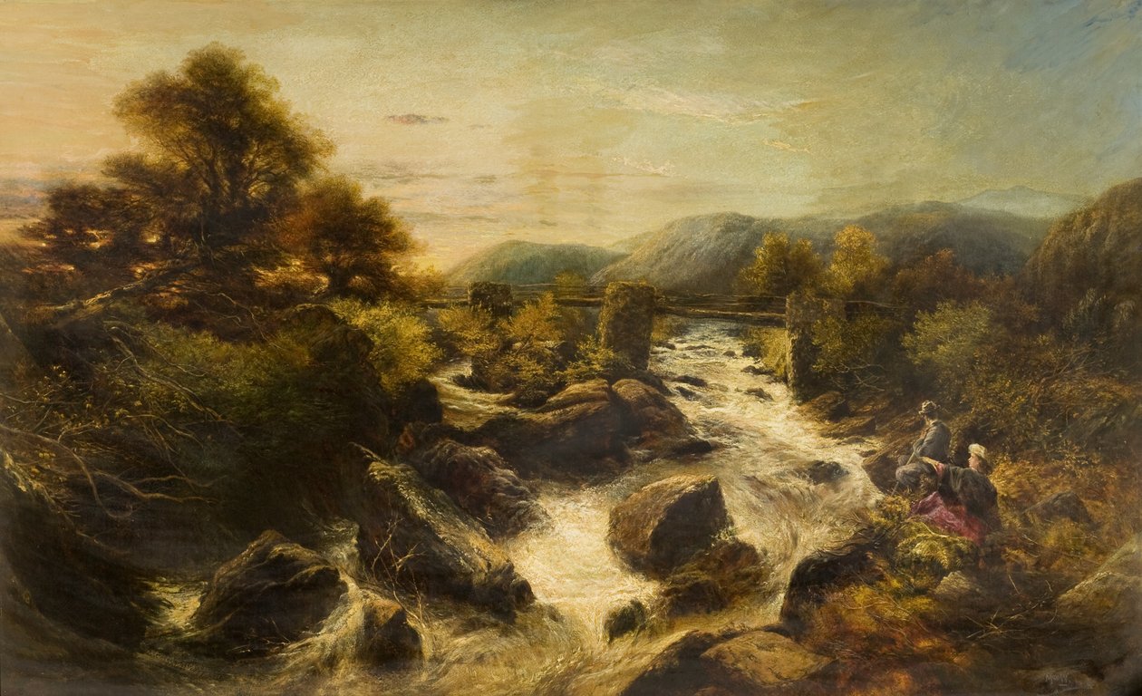 En flodvåg i högländerna av John MacWhirter