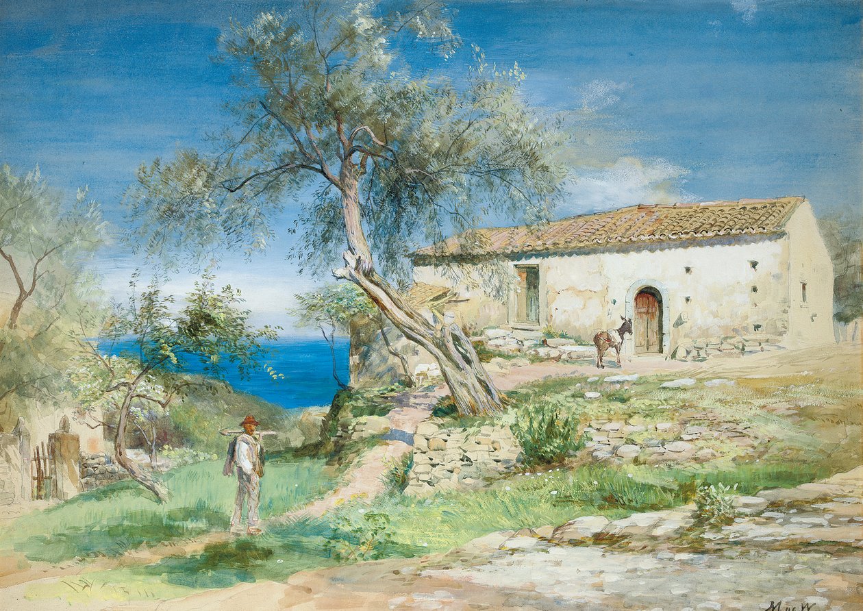 En villa i Taormina, Sicilien av John MacWhirter