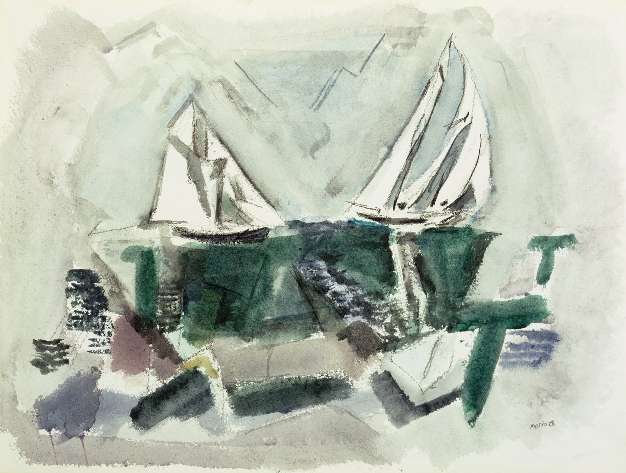 Schooner Yachts, Dear Isle, Maine av John Marin