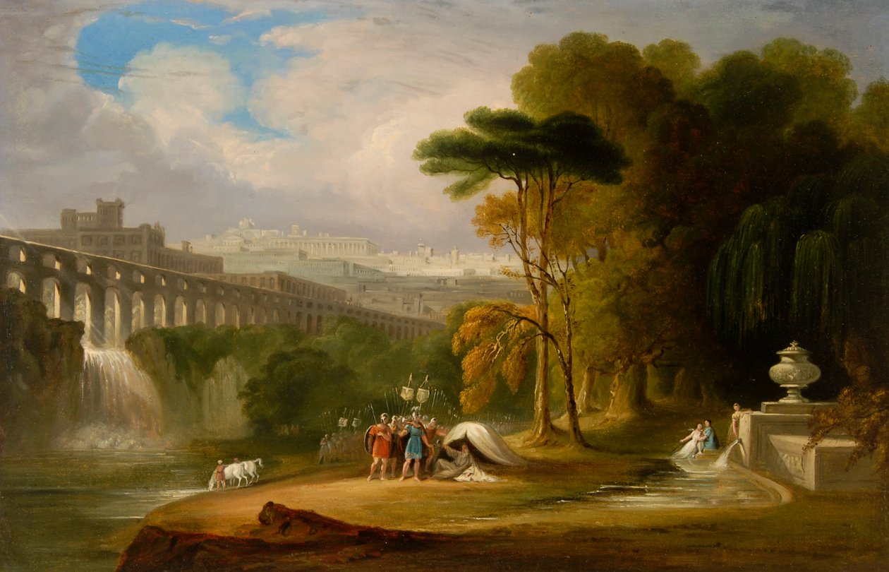 Alexander och Diogenes (olja ombord) av John Martin