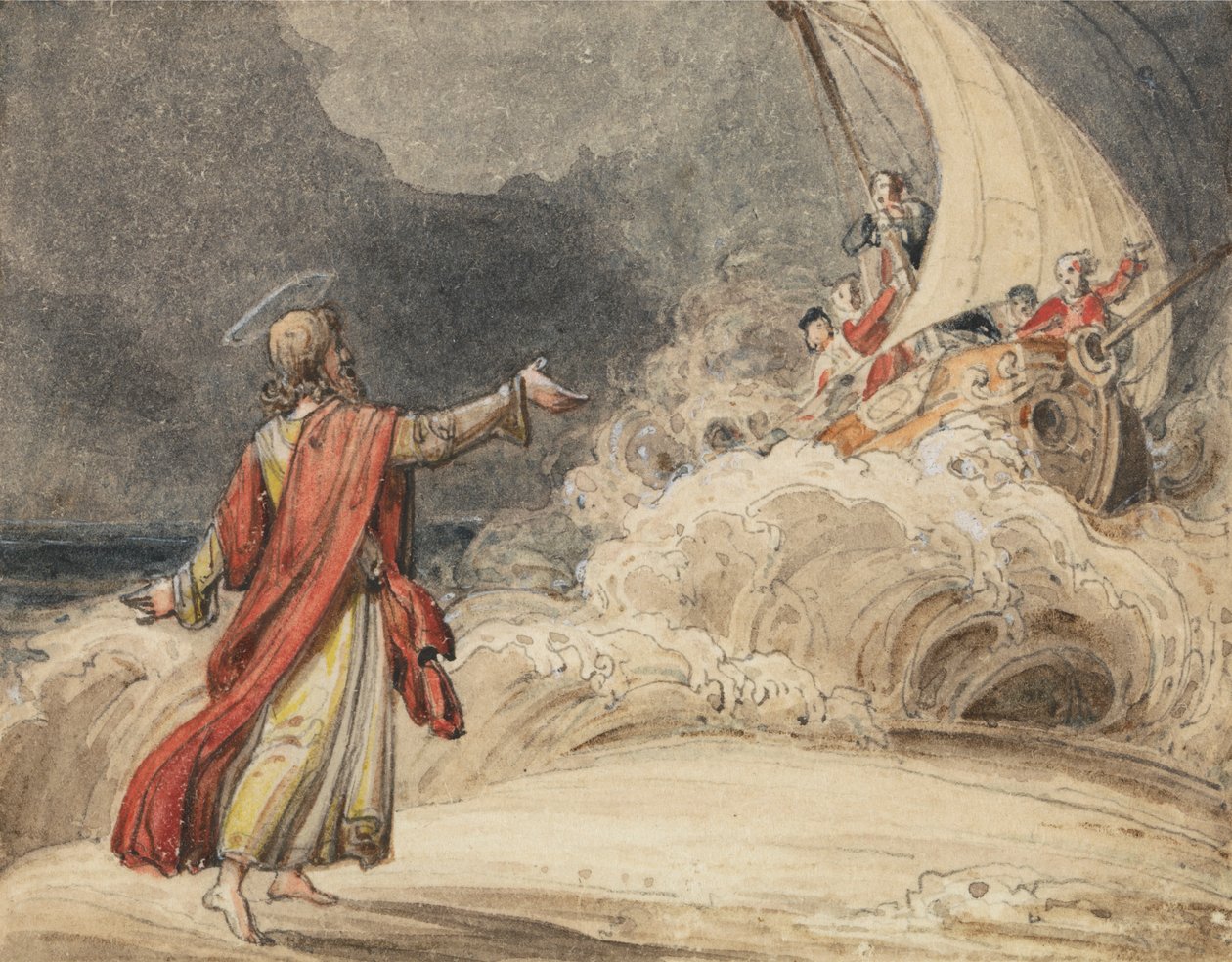 Kristus stillar stormen av John Martin