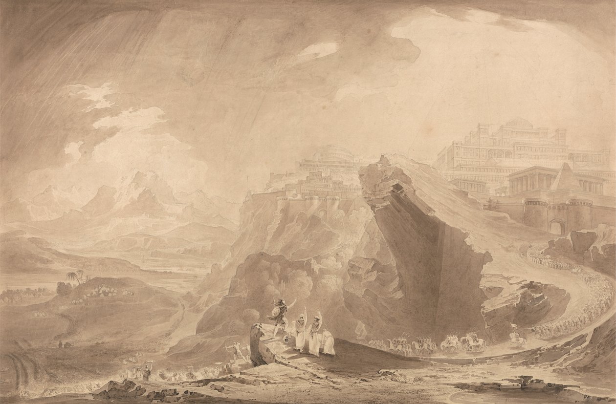 Joshua befaller solen att stå still av John Martin