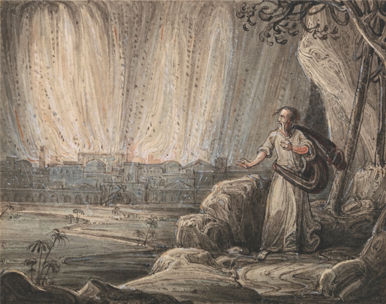 Lot flyr från Sodom av John Martin
