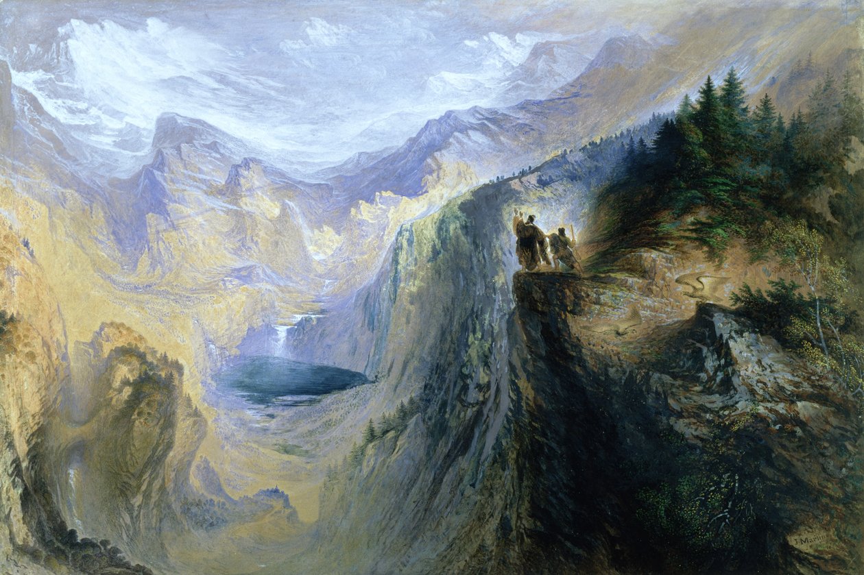 Manfred på Jungfrau, 1837 av John Martin