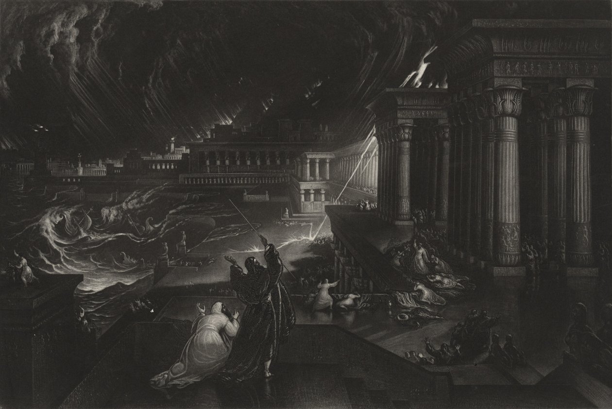 Sjunde plågan, ca 1824 (mezzotint) av John Martin
