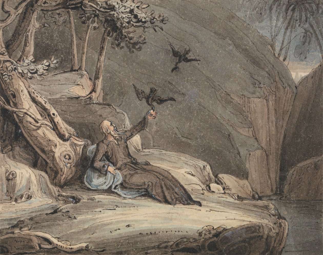 Korparna matar Elia av John Martin