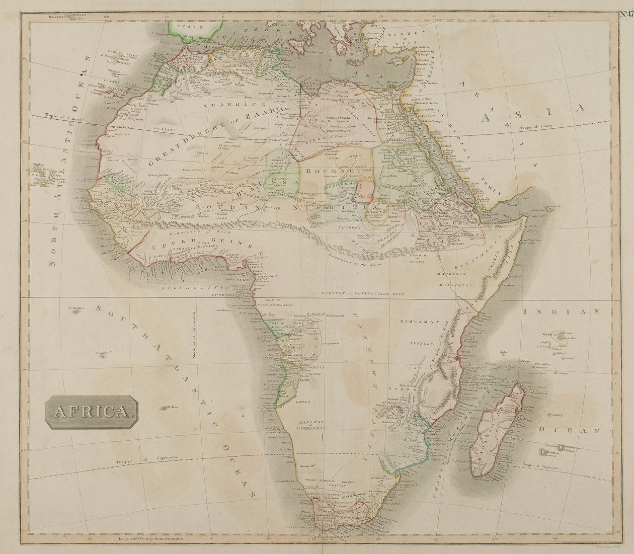 Afrika (handfärgad gravyr) av John Menzies