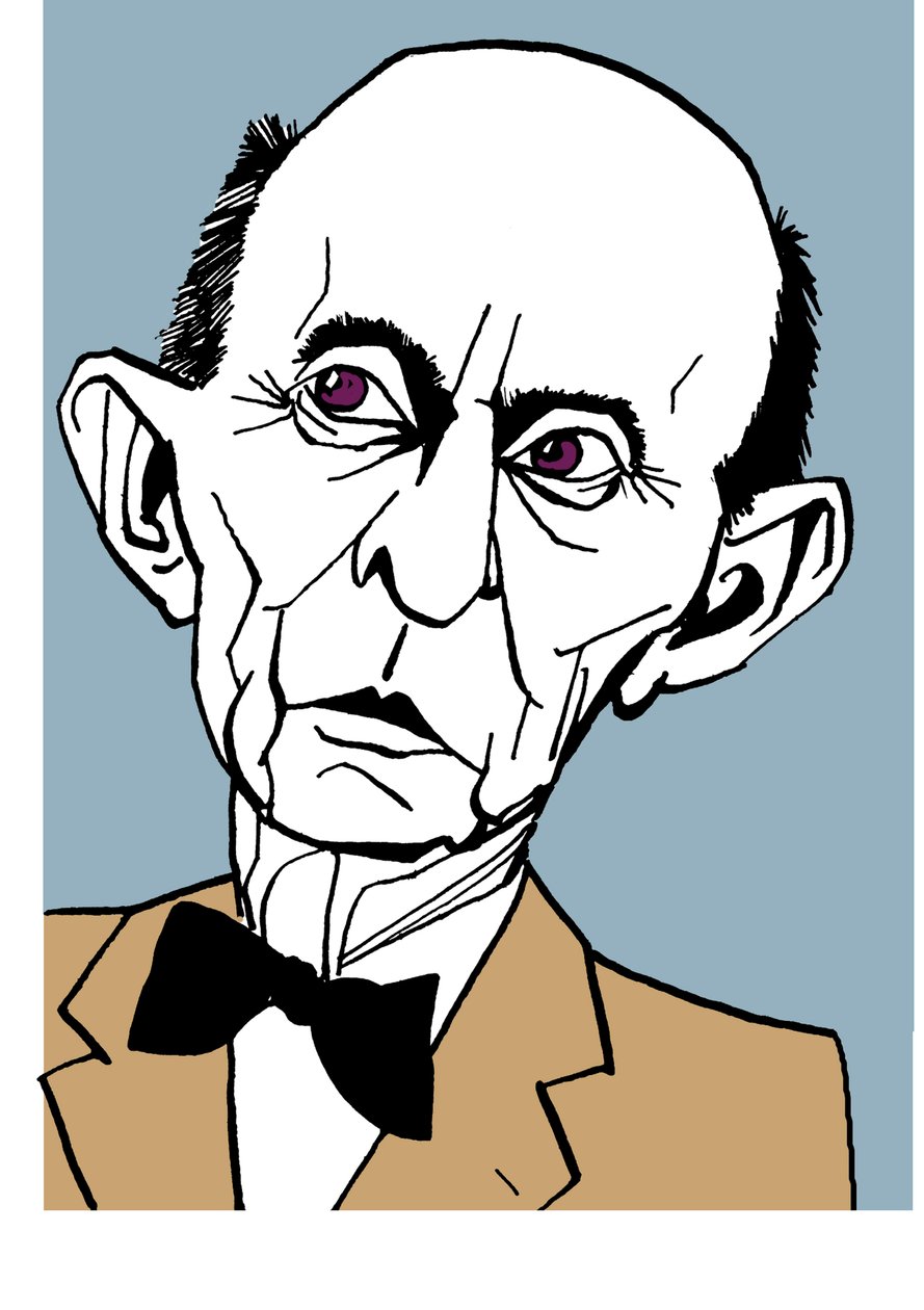 Arnold Schönberg, karikatyr av John Minnion